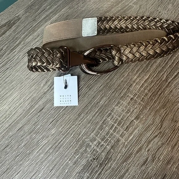 NWT White House Black Market Metallic Braided Belt size L 👑 - Picture 4 of 4